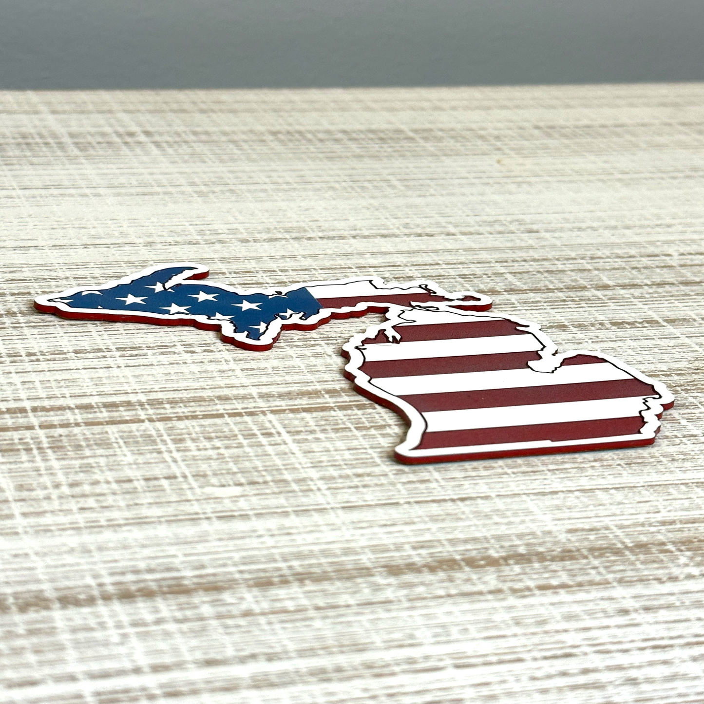 4" American Flag MI Acrylic Car Badge