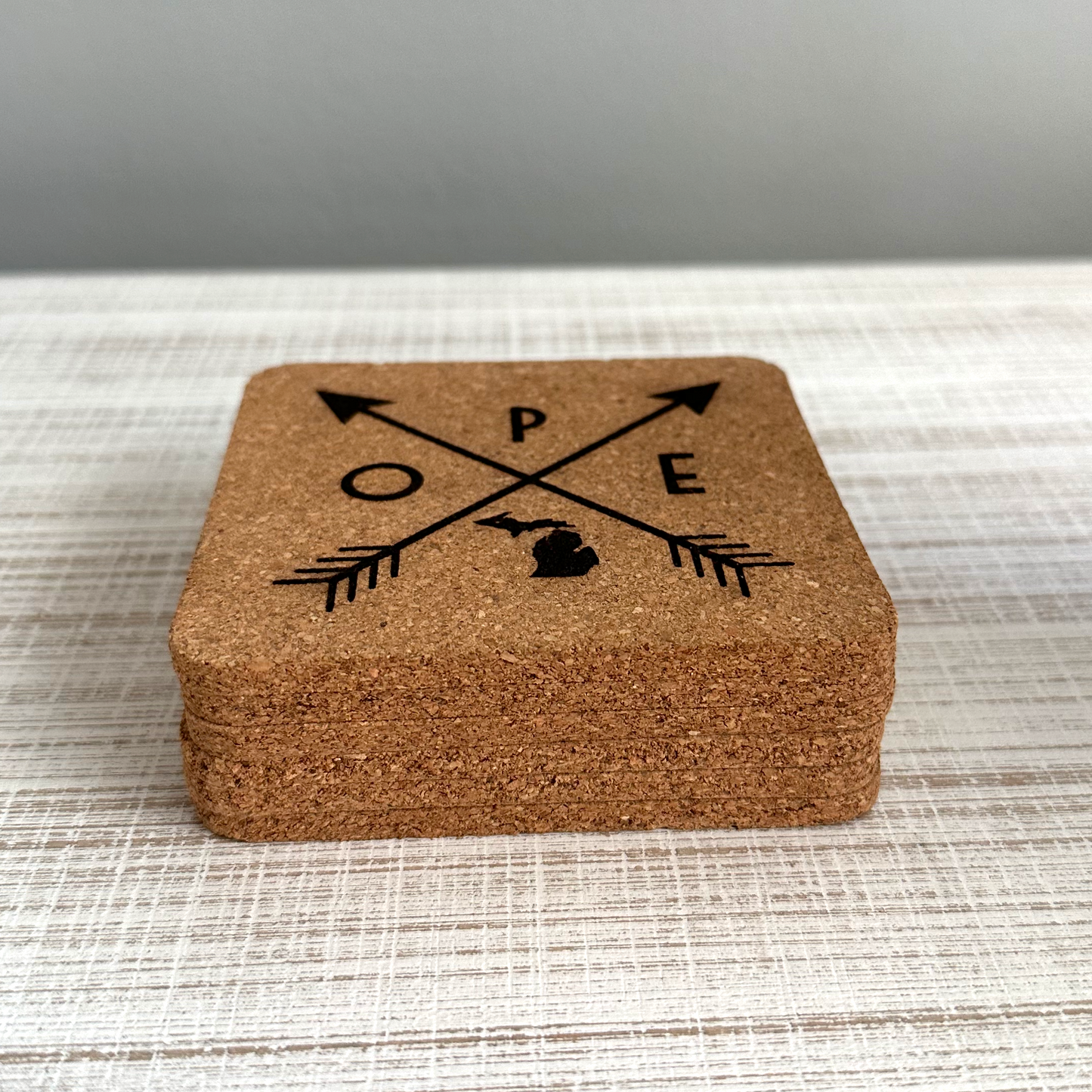 Square Ope X Cork Coaster Set