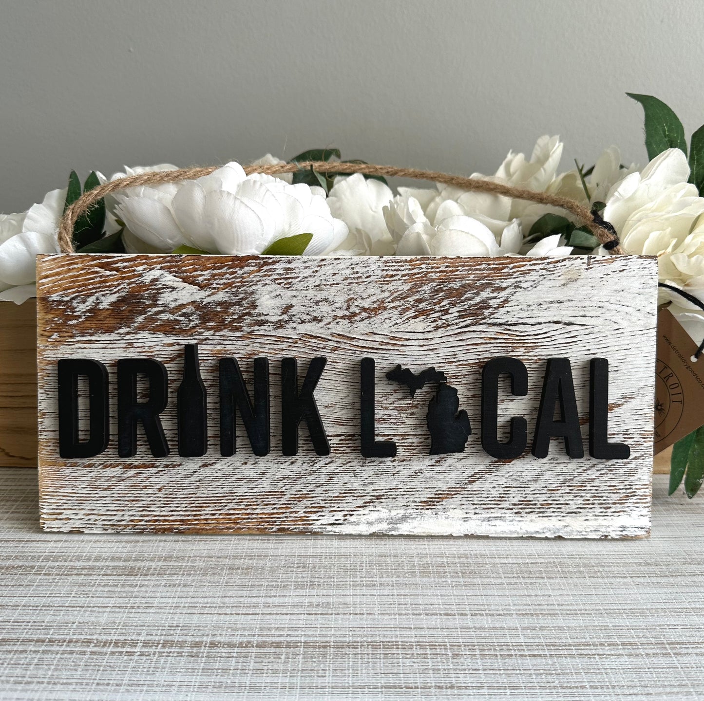 Drink Local Michigan Wood Sign