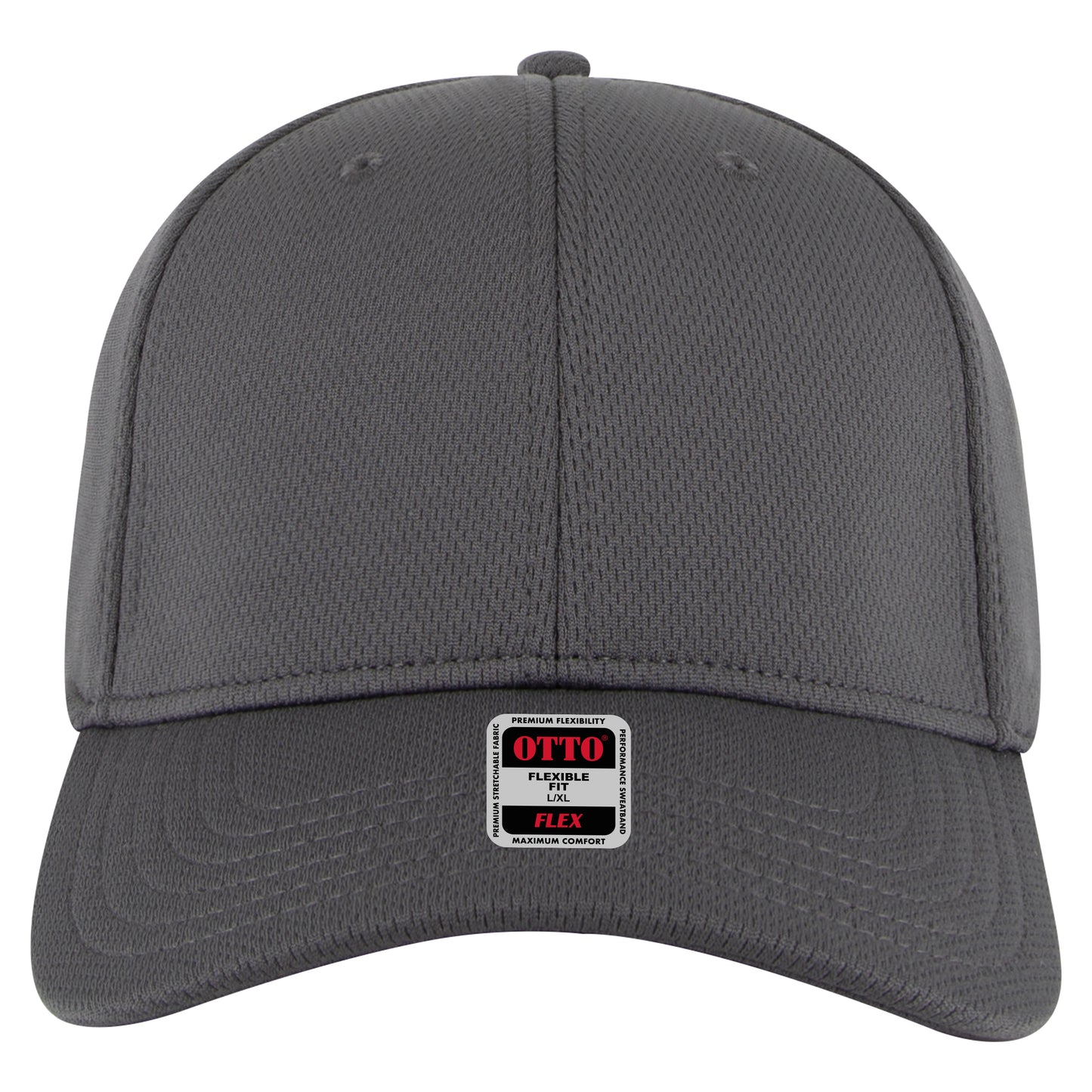 6-Panel Low Profile Baseball Cap — Flex Fit — Custom Leather Patch in Charcoal Gray