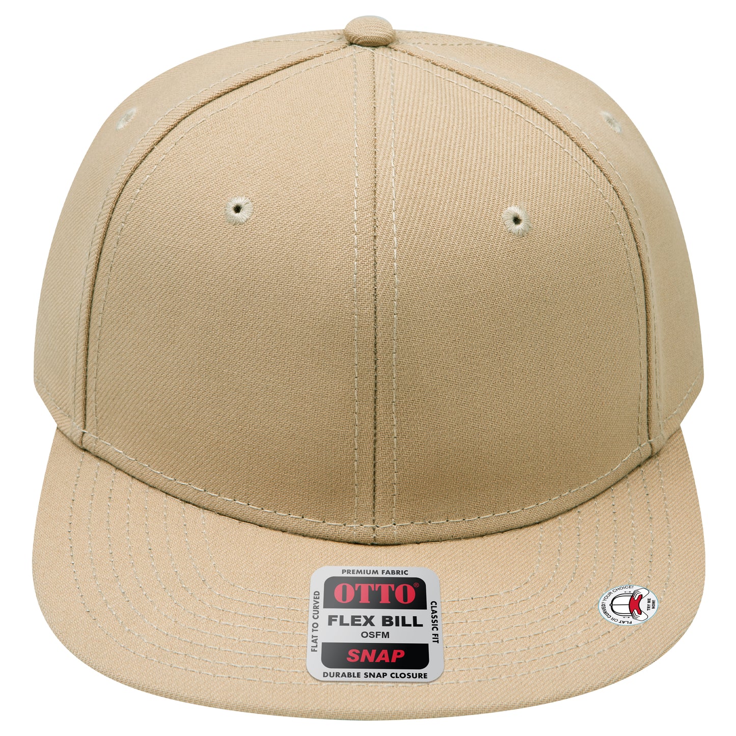 6-Panel Classic Baseball Cap — Snapback — Custom Leather Patch in Khaki ay Camo Solids CP