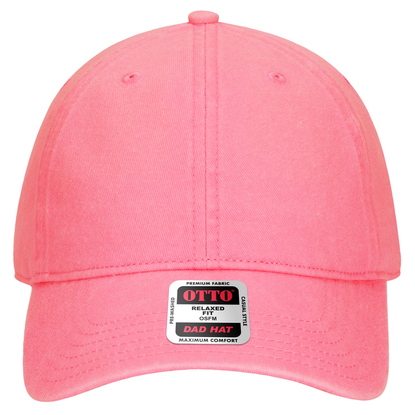 6-Panel Low Profile Dad Hat — Custom Leather Patch in Pink