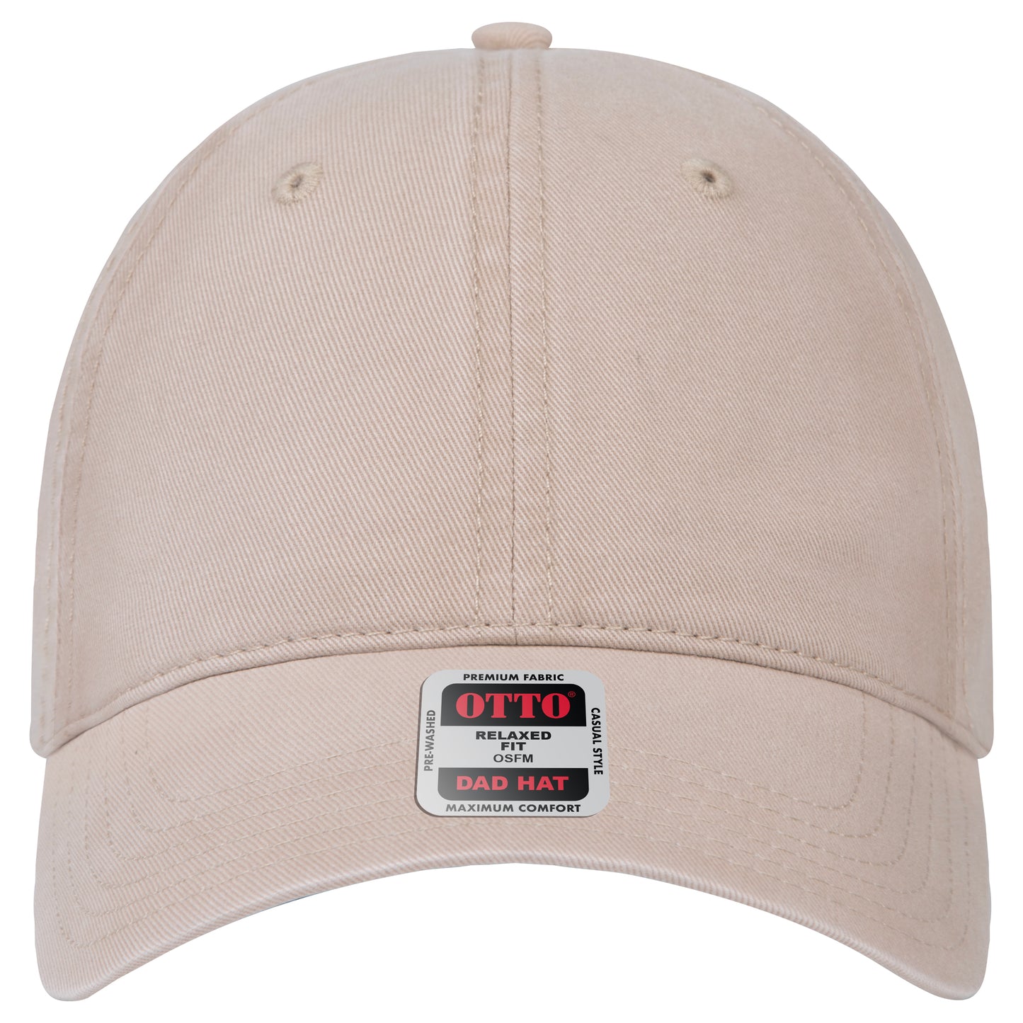 6-Panel Low Profile Dad Hat — Custom Leather Patch in Khaki en ay