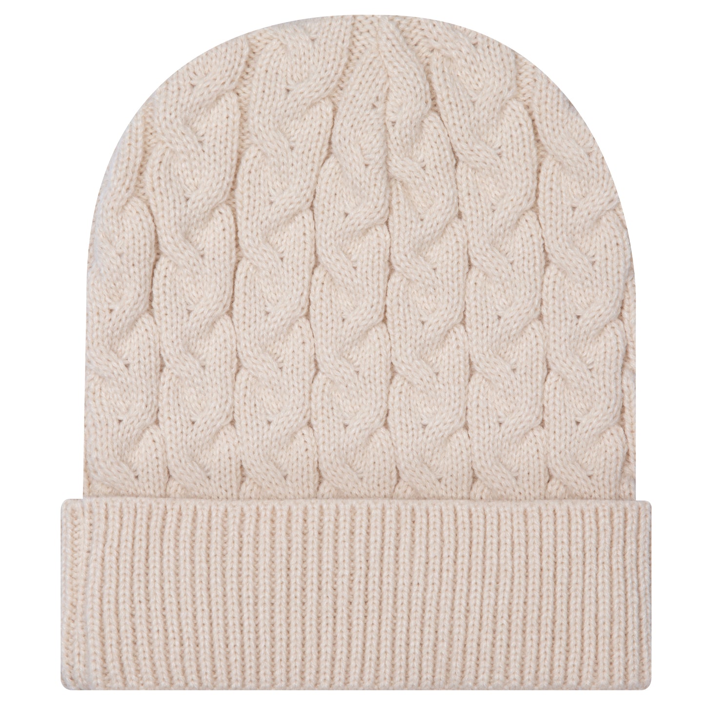 Knit Beanie — Custom Leather Patch in Sand ay