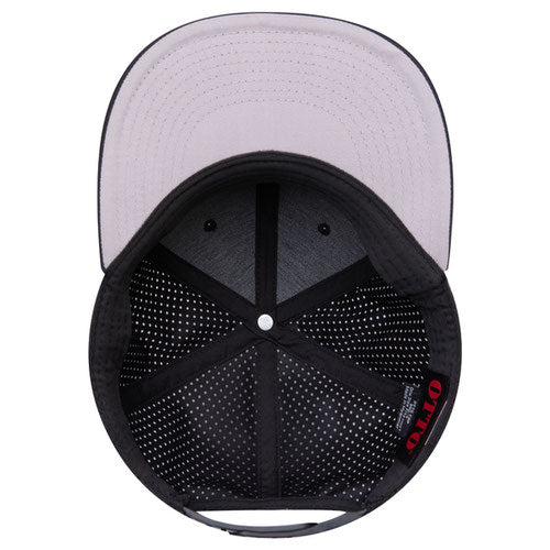 6-Panel Classic Baseball Cap — Snapback/Flex Bill/Perforated Back - Black with Gray Undervisor