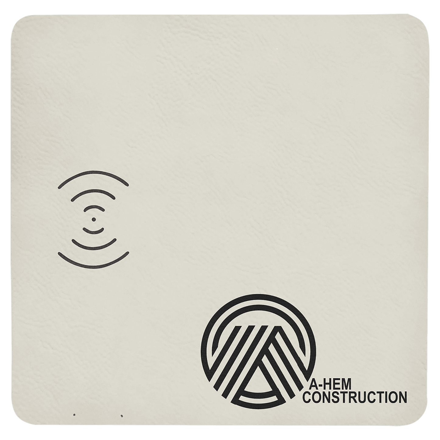 White 8" x 8" Laserable Leatherette Phone Charging Mat