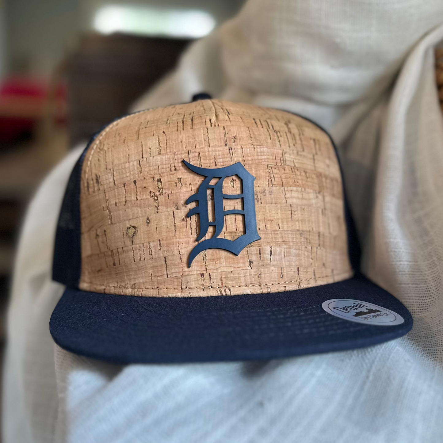 Detroit D Hat - Navy Blue and Cork