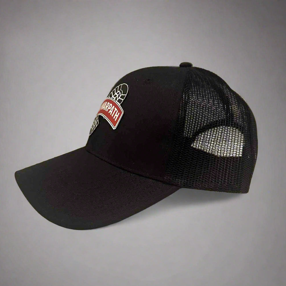 MYWARPATH Black and Red Patch Hat