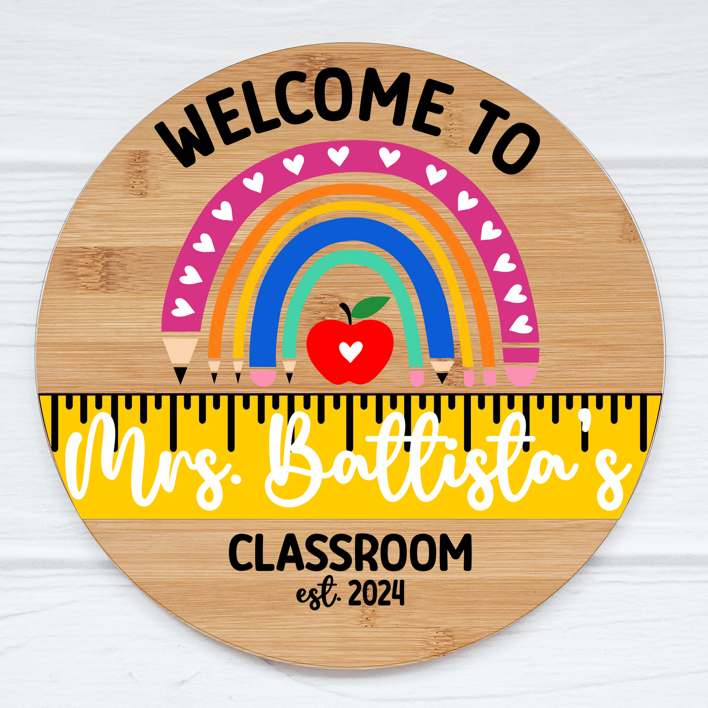 Personalized Welcome to Teacher's Classroom Sign