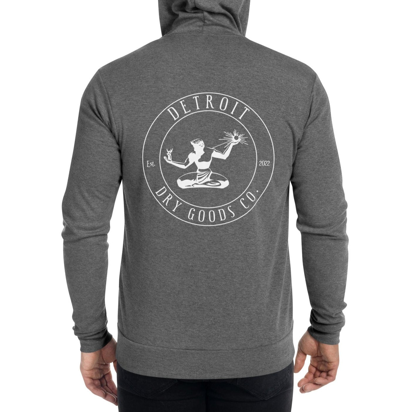 Detroit Dry Goods Lightweight Unisex Zip Hoodie - Spirit Logo