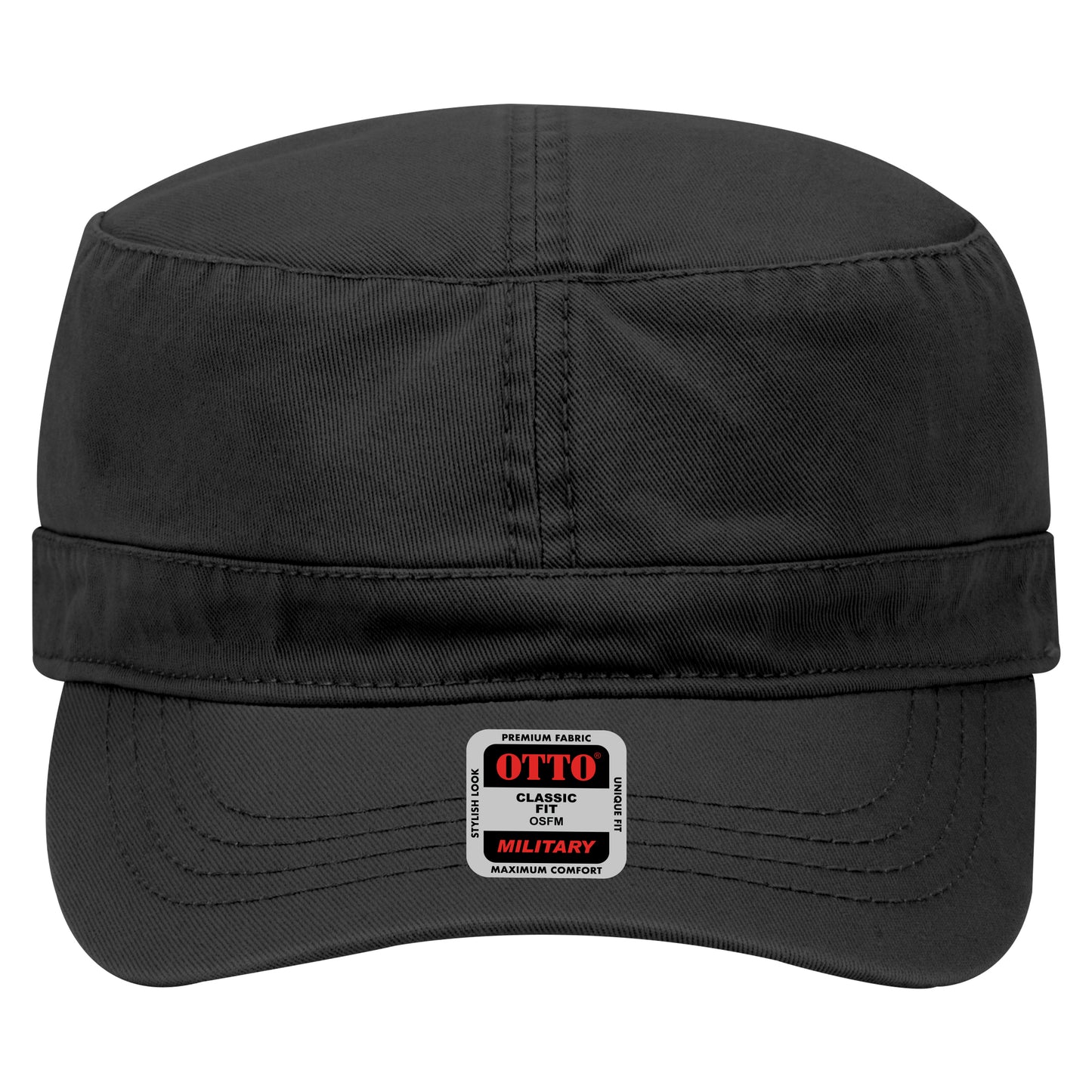 6-Panel Classic Baseball Cap — Custom Leather Patch in Black