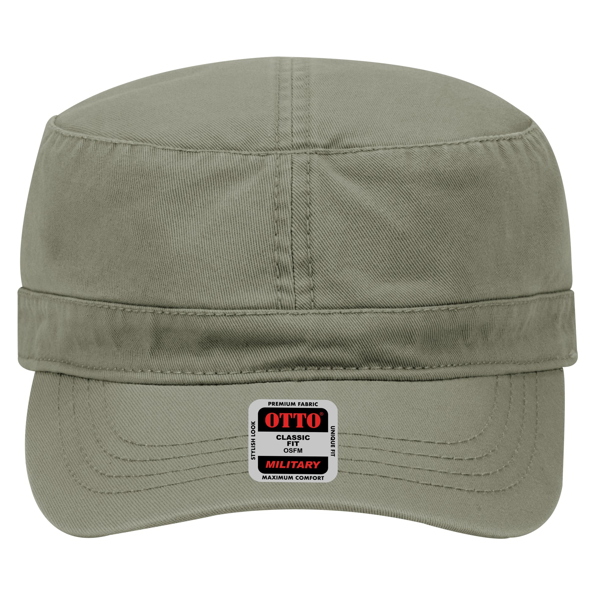 6-Panel Classic Baseball Cap — Custom Leather Patch in Ol. Gree