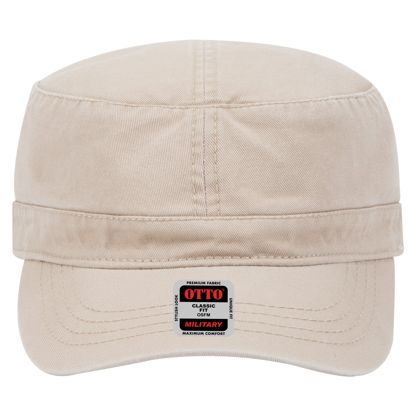 6-Panel Classic Baseball Cap — Custom Leather Patch in Khaki
