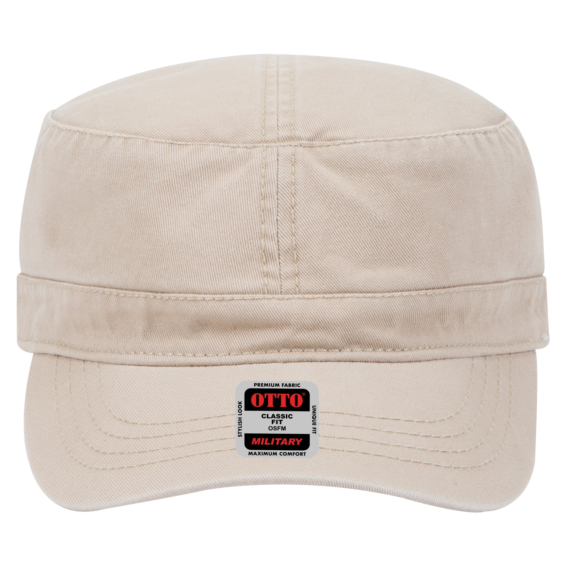 6-Panel Classic Baseball Cap — Custom Leather Patch in Khaki
