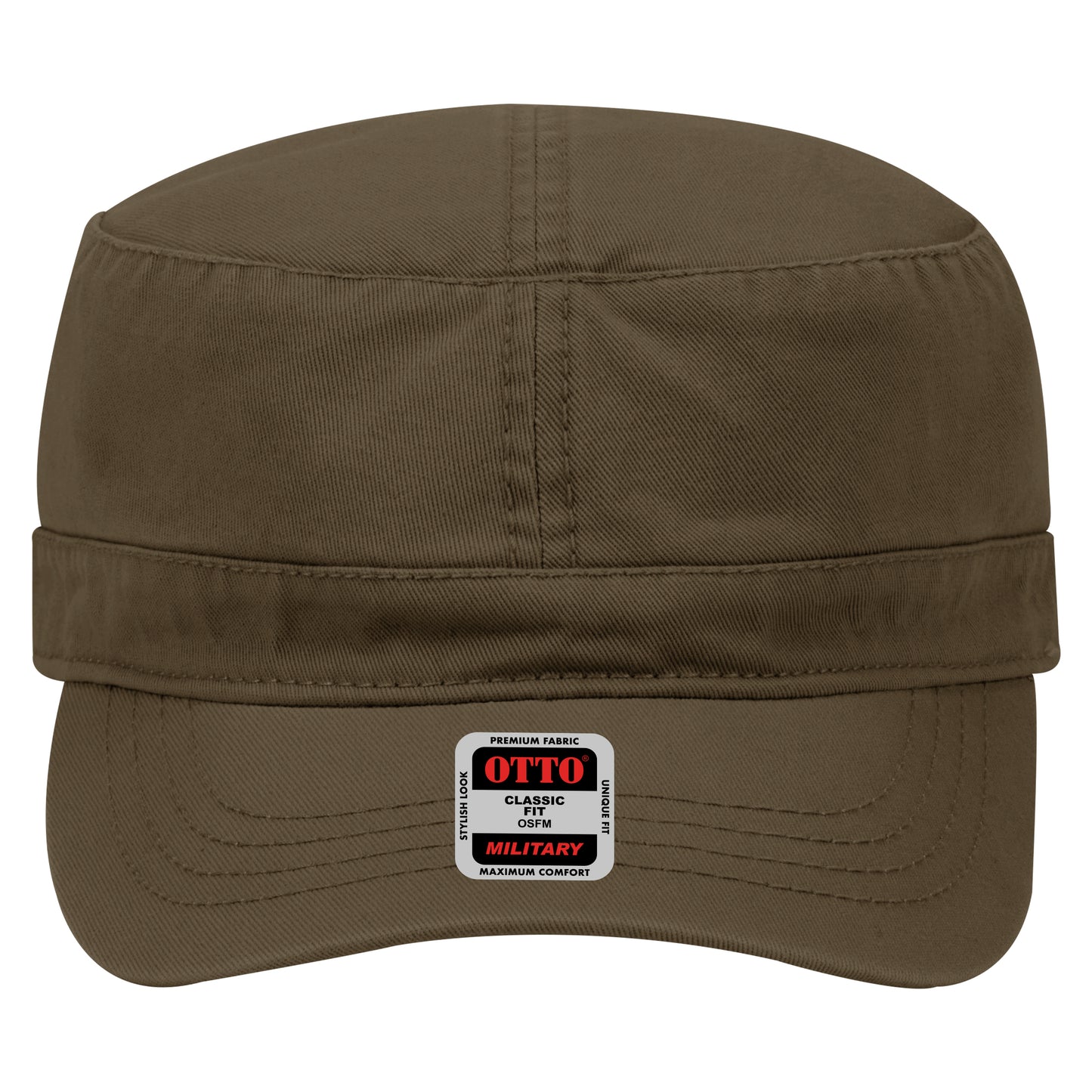 6-Panel Classic Baseball Cap — Custom Leather Patch in Dk. Bro