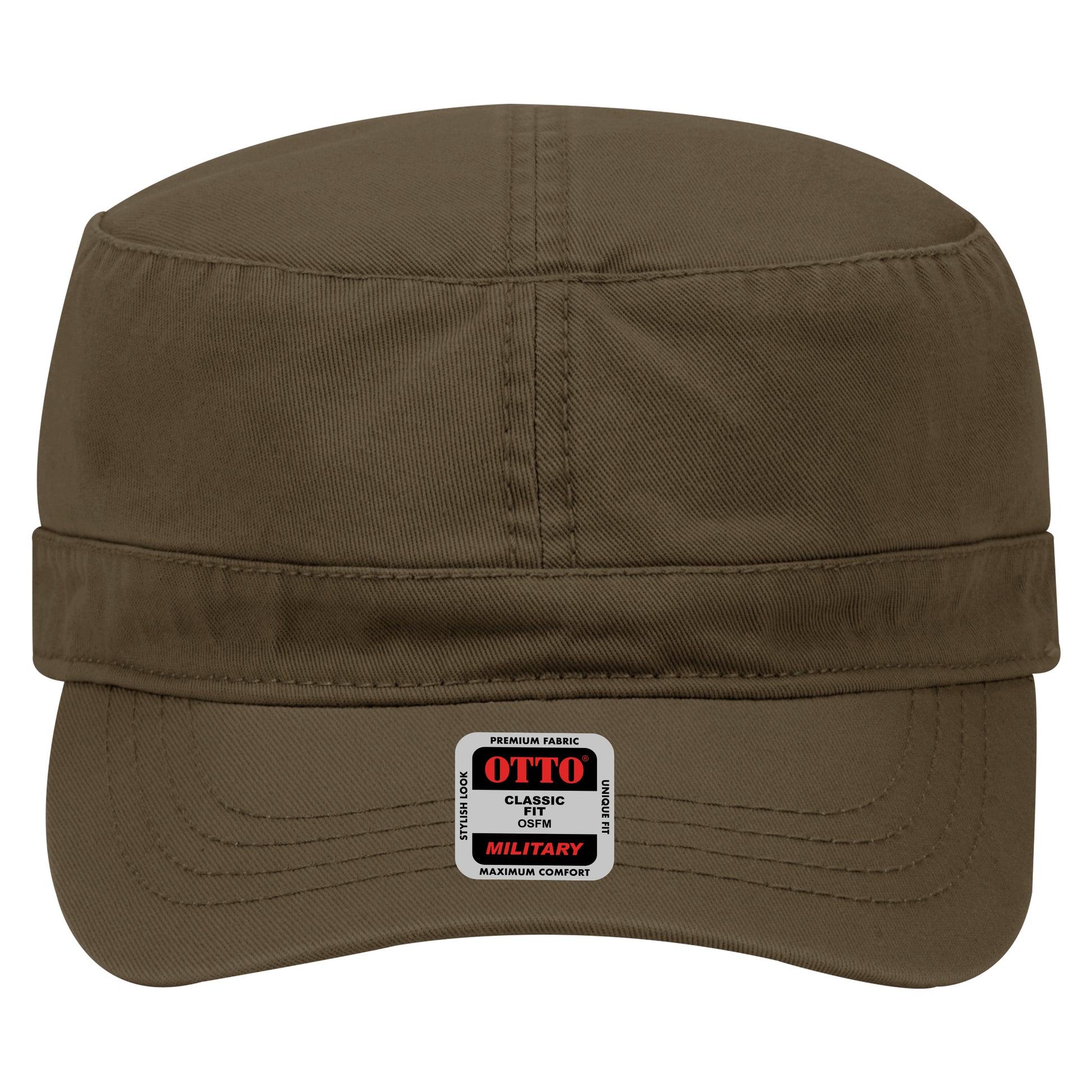 6-Panel Classic Baseball Cap — Custom Leather Patch in Dk. Bro