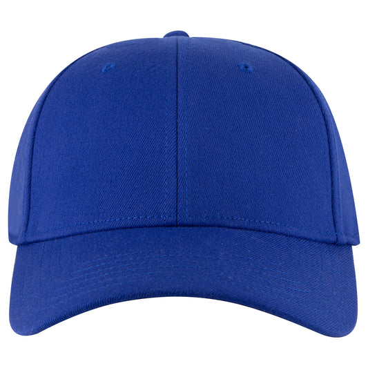 6-Panel Low Profile Baseball Cap — Flex Fit — Custom Leather Patch in Royal
