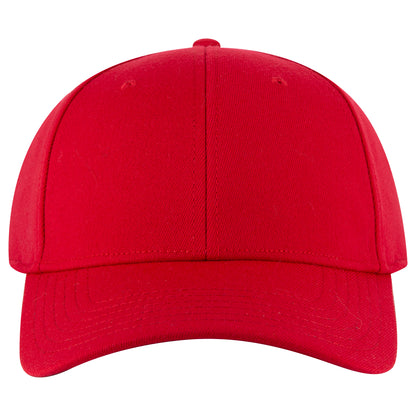 6-Panel Low Profile Baseball Cap — Flex Fit — Custom Leather Patch in Red