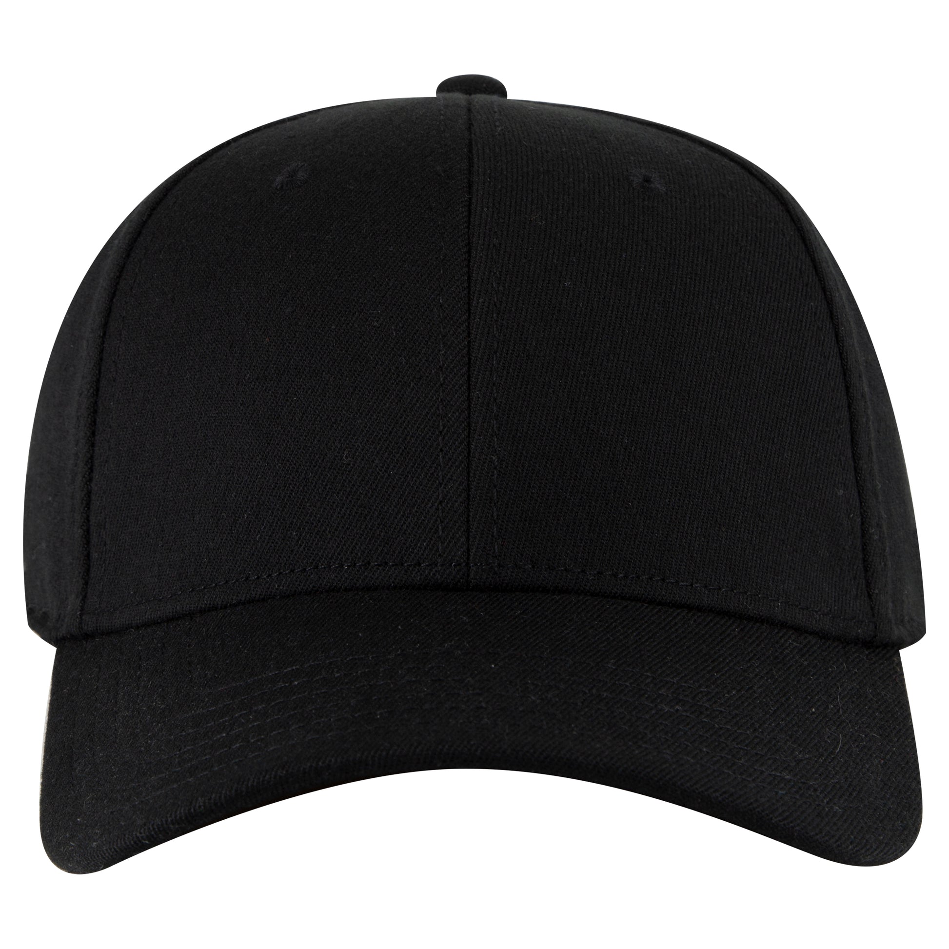 6-Panel Low Profile Baseball Cap — Flex Fit — Custom Leather Patch in Black