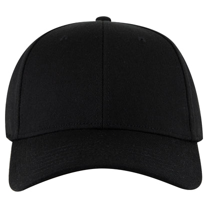 6-Panel Low Profile Baseball Cap — Flex Fit — Custom Leather Patch in Black