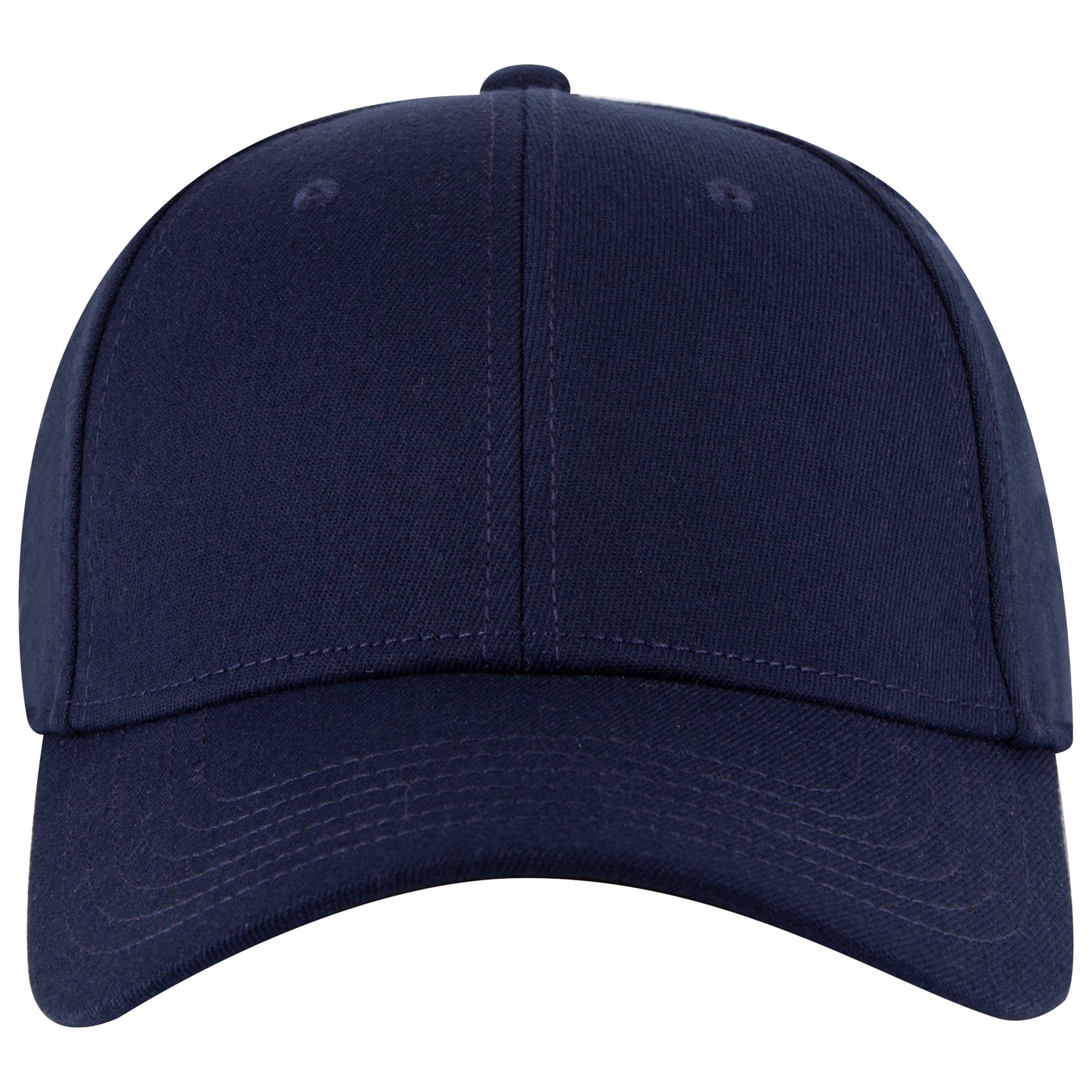 6-Panel Low Profile Baseball Cap — Flex Fit — Custom Leather Patch in Navy