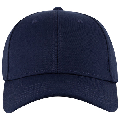 6-Panel Low Profile Baseball Cap — Flex Fit — Custom Leather Patch in Navy