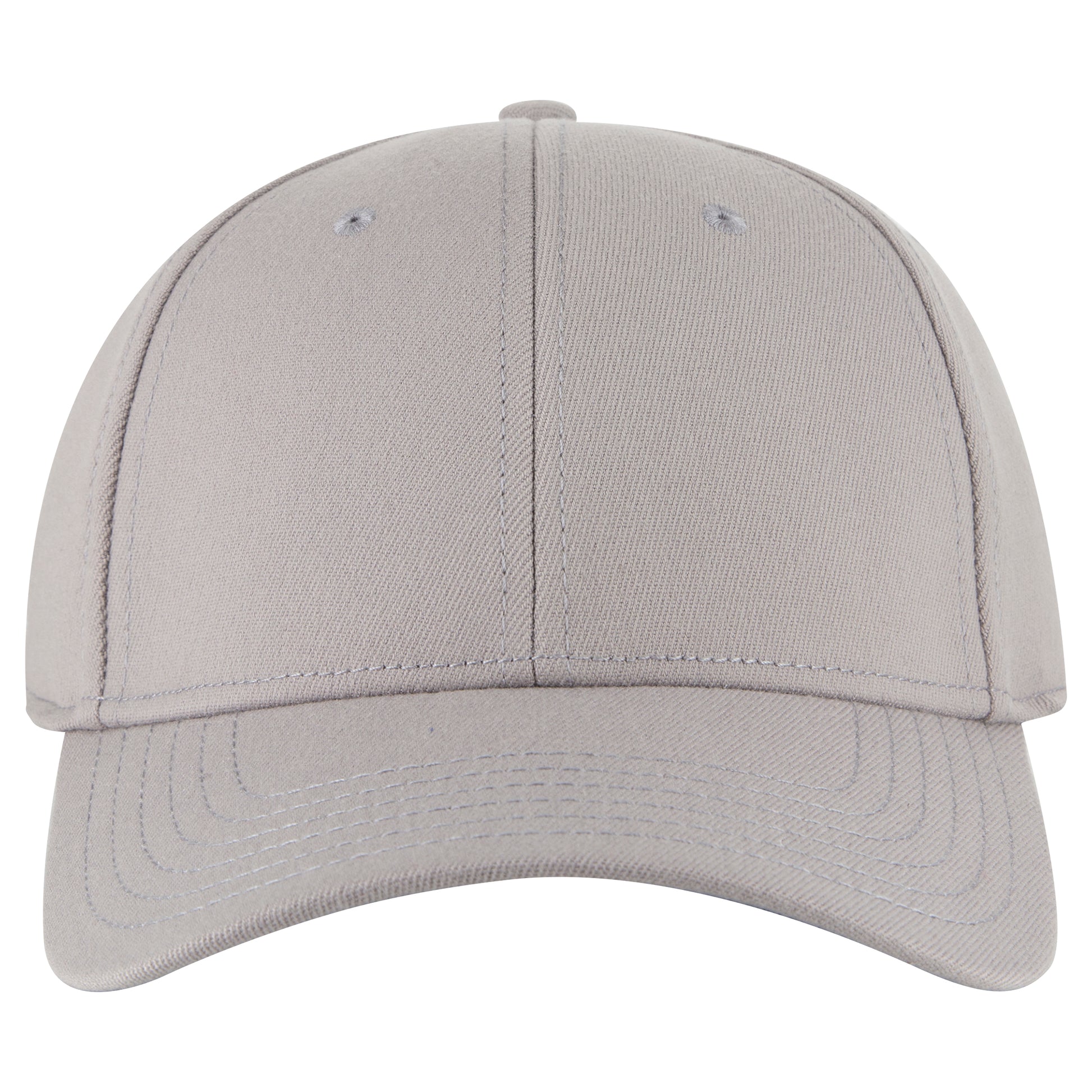 6-Panel Low Profile Baseball Cap — Flex Fit — Custom Leather Patch in Gray