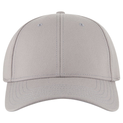 6-Panel Low Profile Baseball Cap — Flex Fit — Custom Leather Patch in Gray