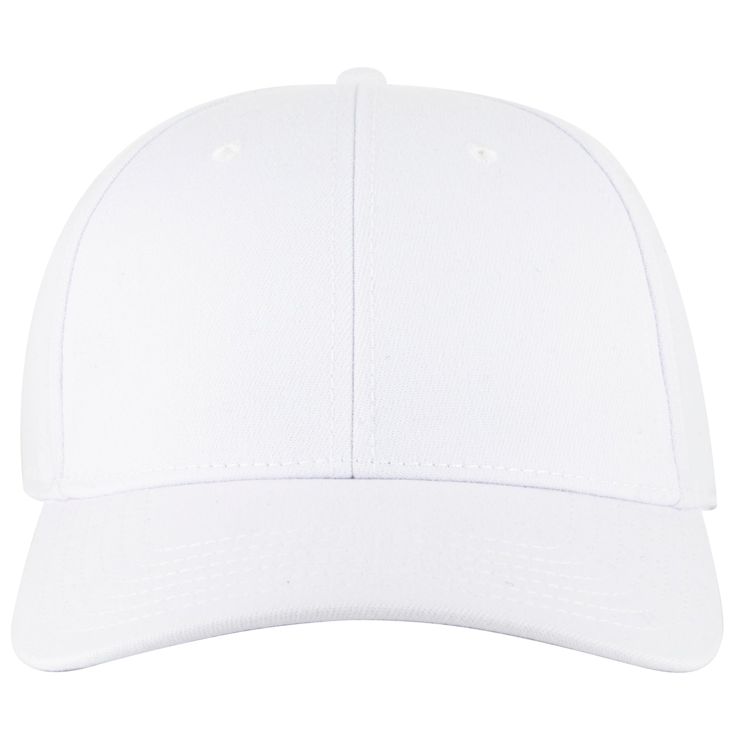 6-Panel Low Profile Baseball Cap — Flex Fit — Custom Leather Patch in White