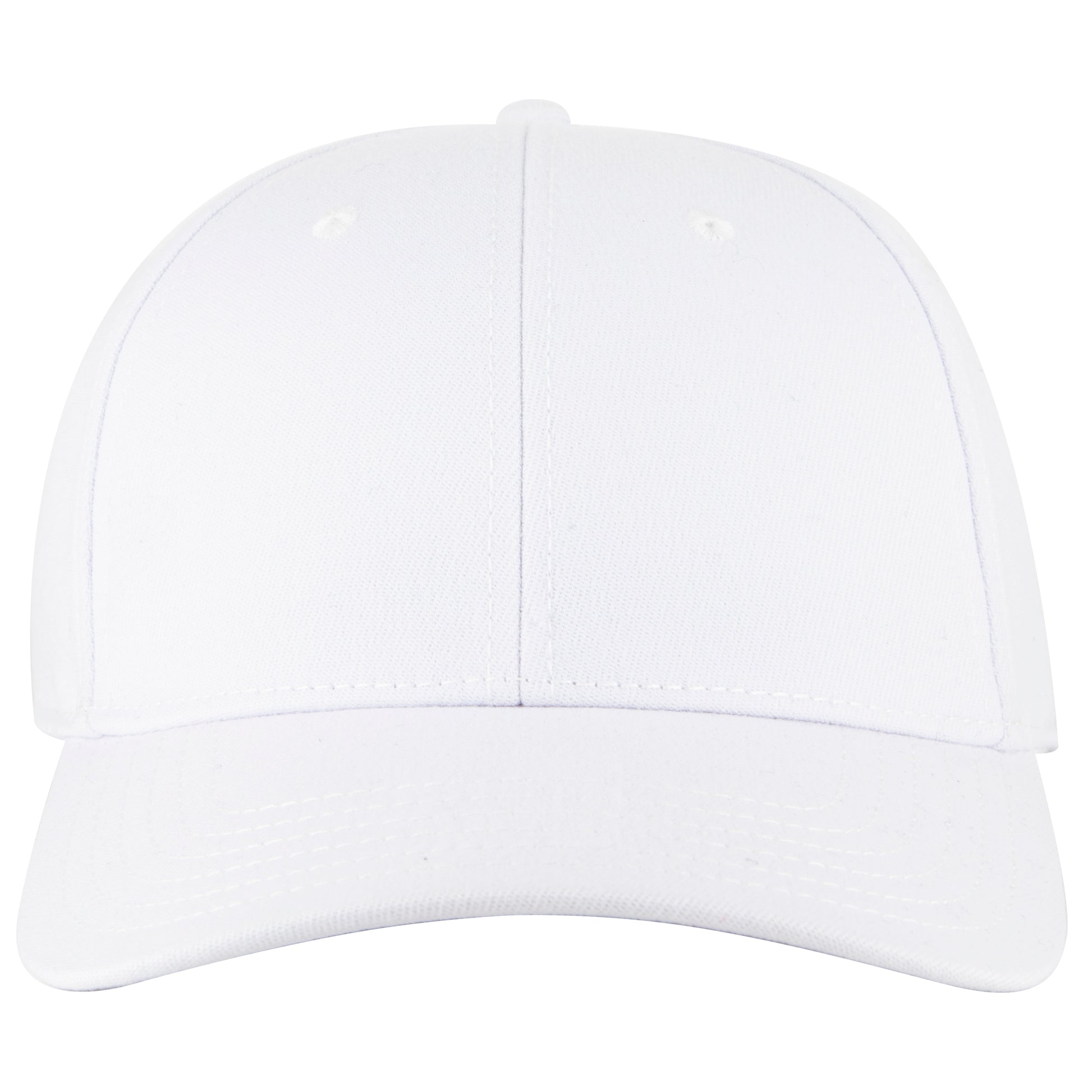 6-Panel Low Profile Baseball Cap — Flex Fit — Custom Leather Patch in White