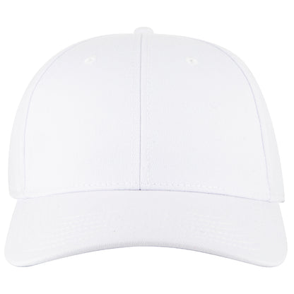 6-Panel Low Profile Baseball Cap — Flex Fit — Custom Leather Patch in White