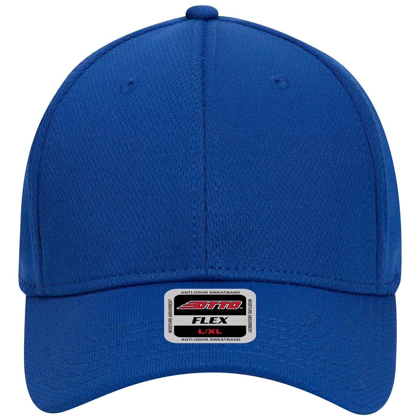 6-Panel Low Profile Baseball Cap — Flex Fit — Custom Leather Patch in Royal