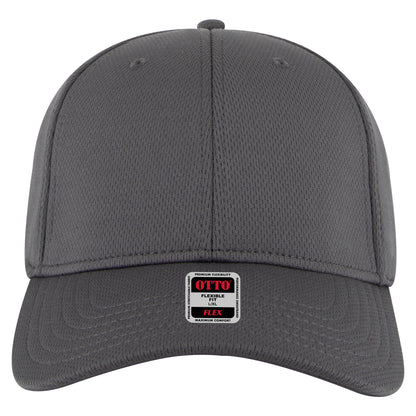 6-Panel Low Profile Baseball Cap — Flex Fit — Custom Leather Patch in Charcoal Gray