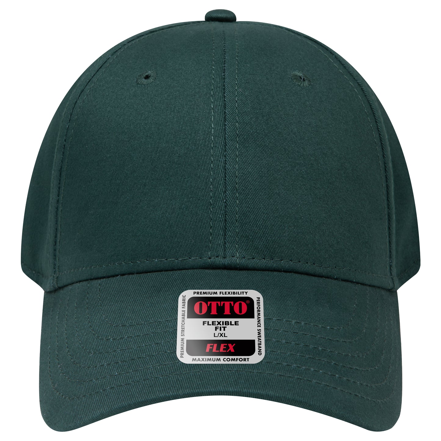 6-Panel Low Profile Baseball Cap — Flex Fit — Custom Leather Patch in Dk. Gre