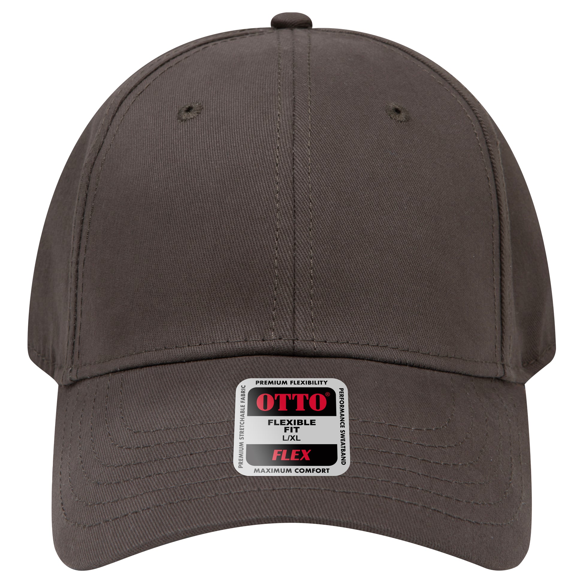 6-Panel Low Profile Baseball Cap — Flex Fit — Custom Leather Patch in Dk. Ol.