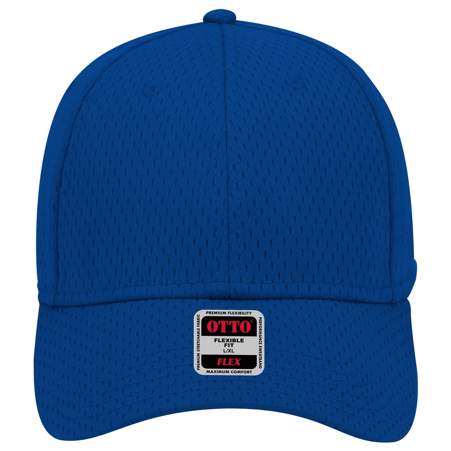6-Panel Low Profile Baseball Cap — Flex Fit — Custom Leather Patch in Royal
