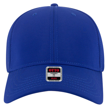 6-Panel Low Profile Baseball Cap — Flex Fit — Custom Leather Patch in Royal