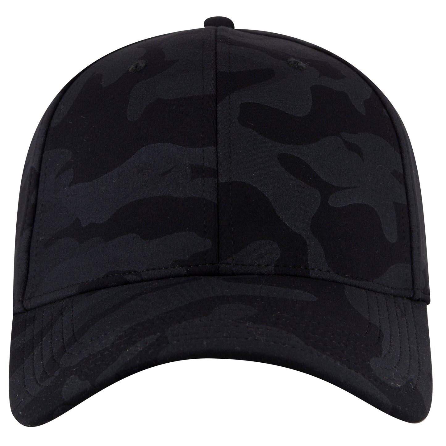 6-Panel Low Profile Baseball Cap — Flex Fit — Custom Leather Patch in Blk/Ch.