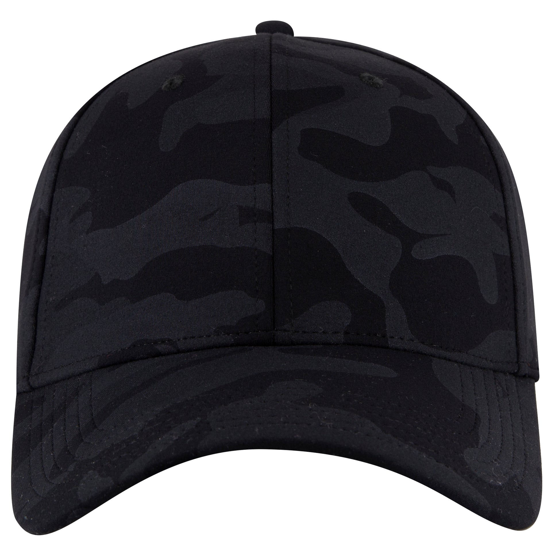 6-Panel Low Profile Baseball Cap — Flex Fit — Custom Leather Patch in Blk/Ch.