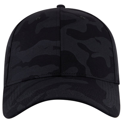 6-Panel Low Profile Baseball Cap — Flex Fit — Custom Leather Patch in Blk/Ch.