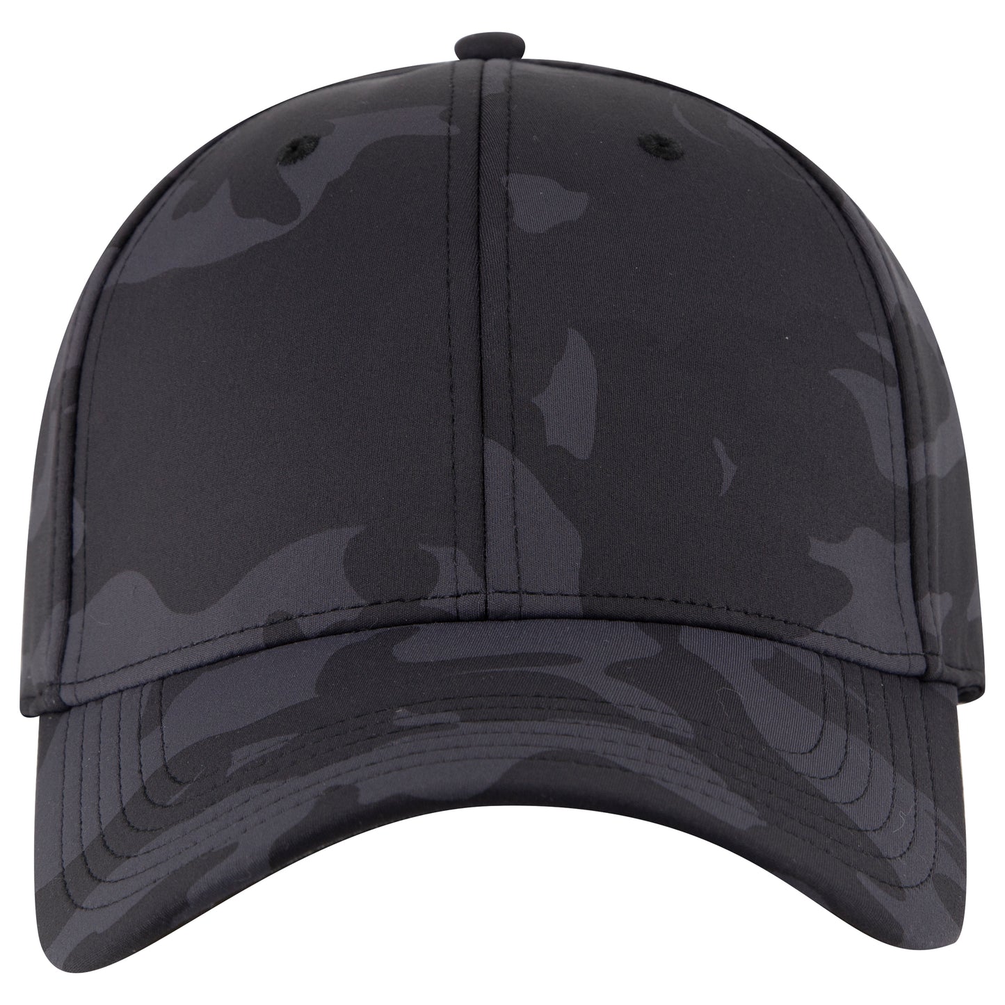 6-Panel Low Profile Baseball Cap — Flex Fit — Custom Leather Patch in Ch.Gry Gry Sk.Blu /Blk