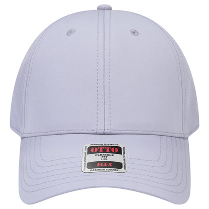 6-Panel Low Profile Baseball Cap — Flex Fit — Custom Leather Patch in Gray