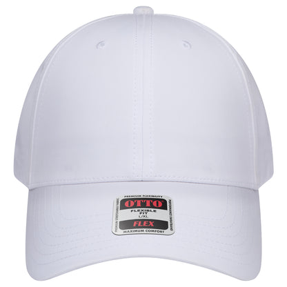 6-Panel Low Profile Baseball Cap — Flex Fit — Custom Leather Patch in White