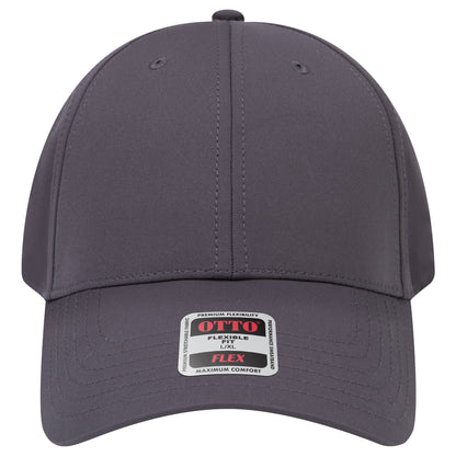 6-Panel Low Profile Baseball Cap — Flex Fit — Custom Leather Patch in Char. Gr