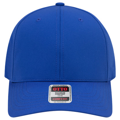 6-Panel Mid Profile Baseball Cap — Stretch Comfort Fit — Custom Leather Patch in Royal