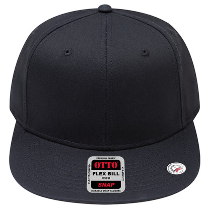 6-Panel Classic Baseball Cap — Snapback — Custom Leather Patch in Black