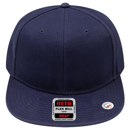 6-Panel Classic Baseball Cap — Snapback — Custom Leather Patch in Navy