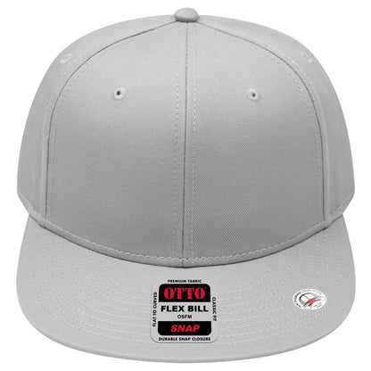 6-Panel Classic Baseball Cap — Snapback — Custom Leather Patch in Gray