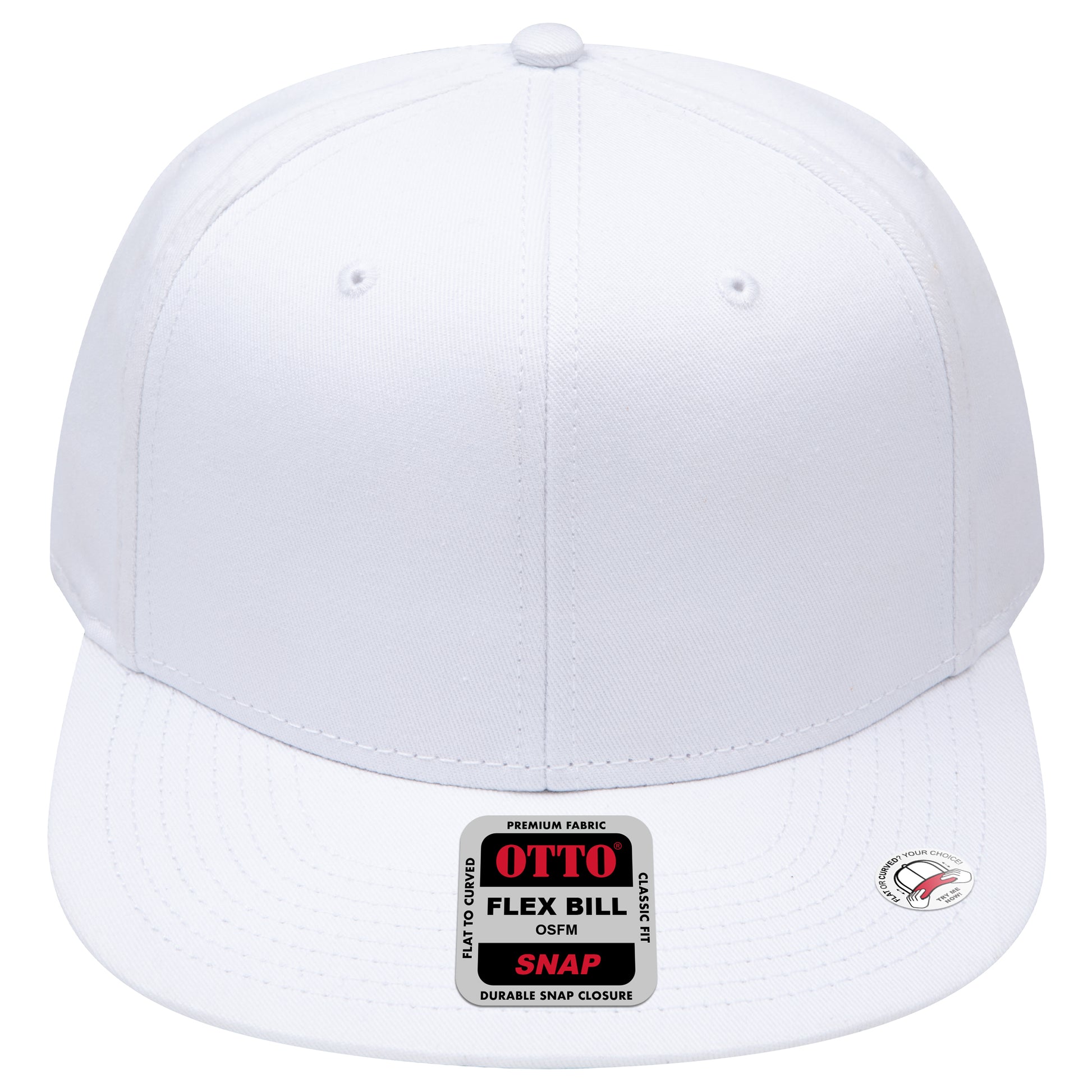 6-Panel Classic Baseball Cap — Snapback — Custom Leather Patch in White