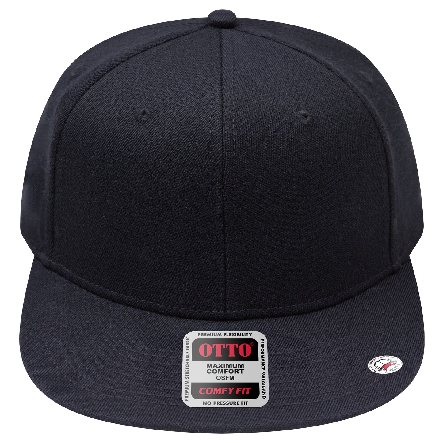 6-Panel Classic Baseball Cap — Stretch Comfort Fit — Custom Leather Patch in Black